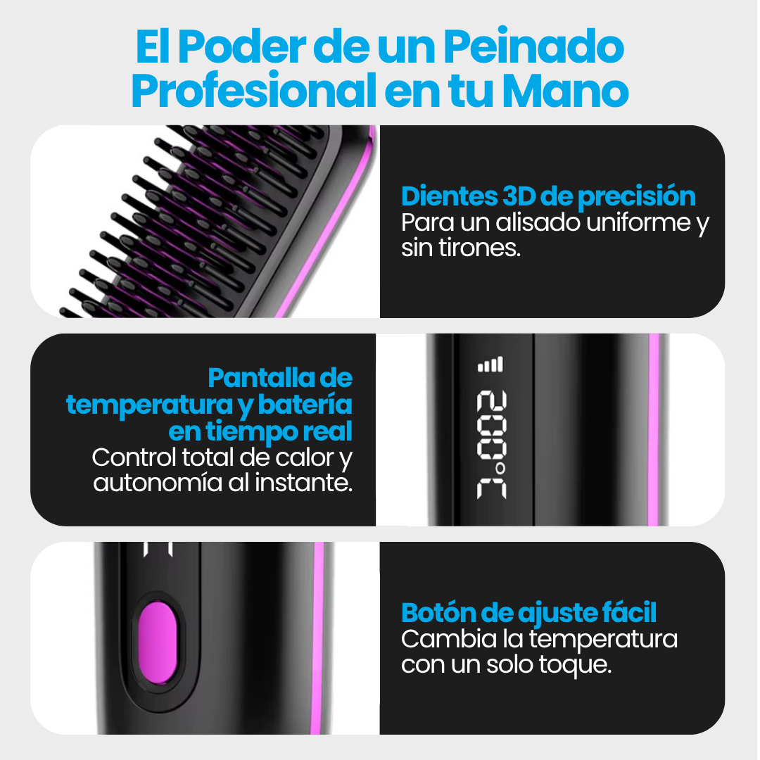 NovaLiss™ Cepillo Alisador Portátil